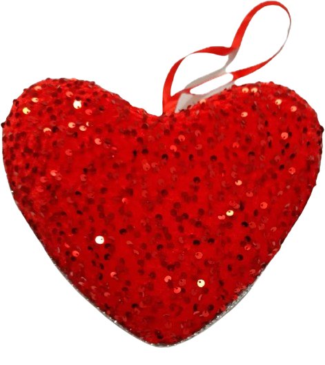 11" Red Sequin Heart - 63565RD - The Wreath Shop