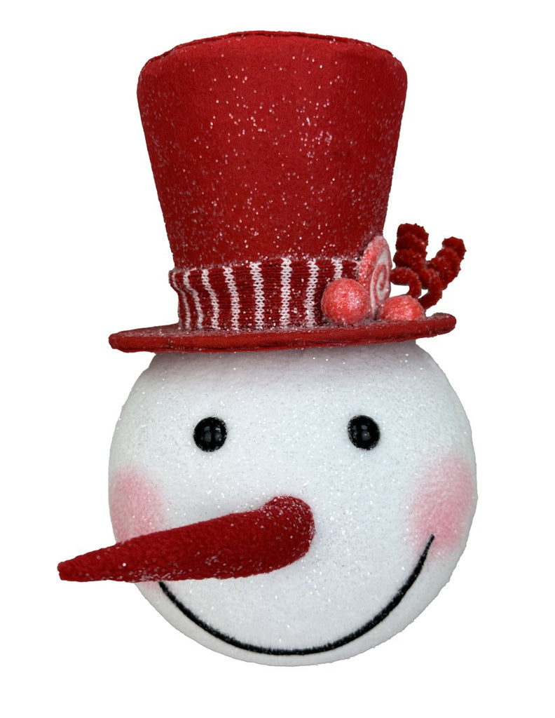 11" Red/White Snowman Head - 86212RDWT - The Wreath Shop