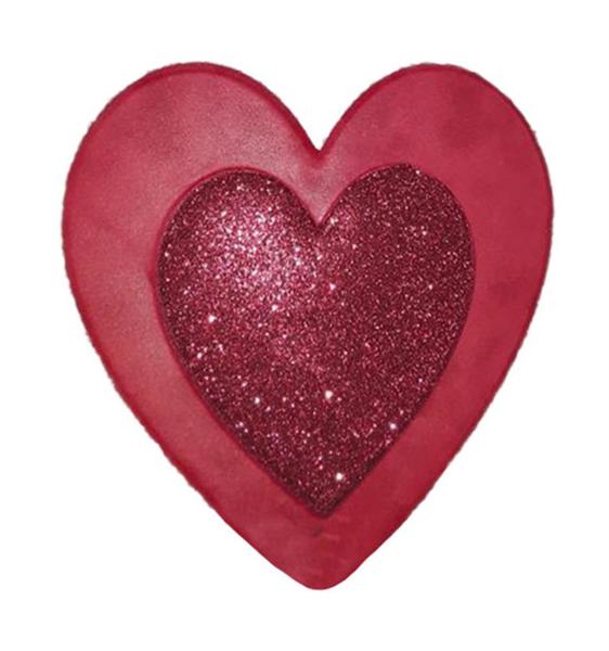 12" Embossed Metal Glitter Heart - MD078524 - The Wreath Shop