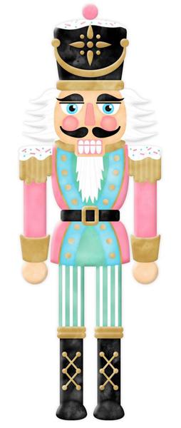 12" Embossed Metal Nutcracker: Pink/Mint/Lt Blue - MD1077 - The Wreath Shop