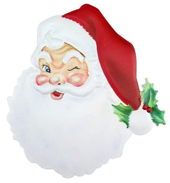 12" Embossed Metal Santa - MD0621 - The Wreath Shop