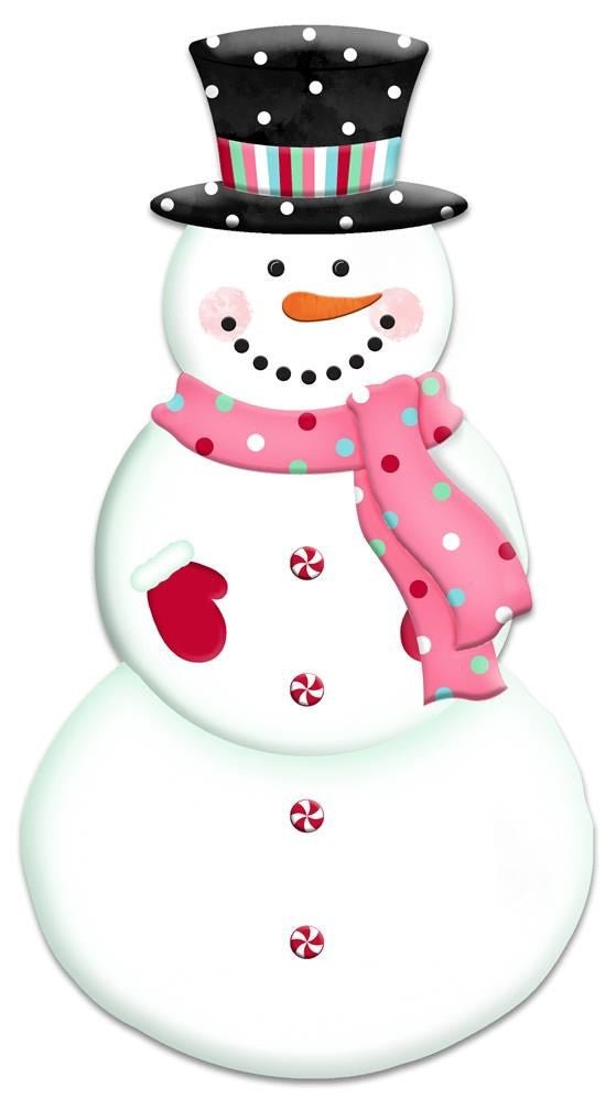 12" Embossed Metal Snowman: Pink Scarf - MD0725 - The Wreath Shop