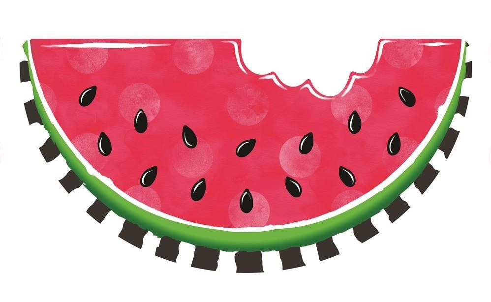 12" Embossed Metal Watermelon: Polka Dot/Stripe - MD0709 - The Wreath Shop