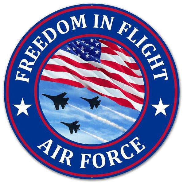 12" Freedom in Flight Air Force Metal Sign - MD0451 - The Wreath Shop
