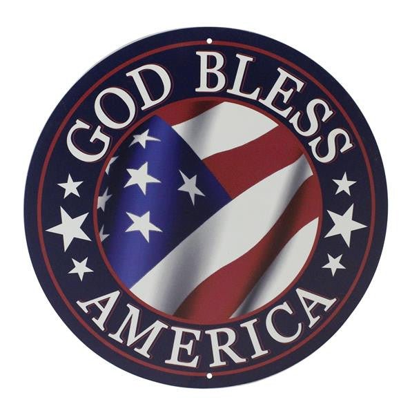 12" God Bless America Sign: Navy Blue - MD0356 - The Wreath Shop