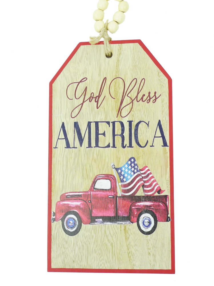 12" God Bless America Truck Sign - 74151BN - The Wreath Shop