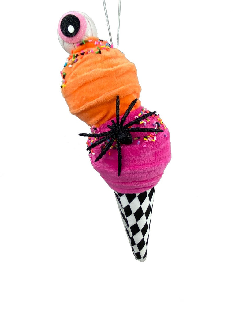 12" Halloween Ice Cream Cone: Pink/Orng - 56777BTOR - The Wreath Shop
