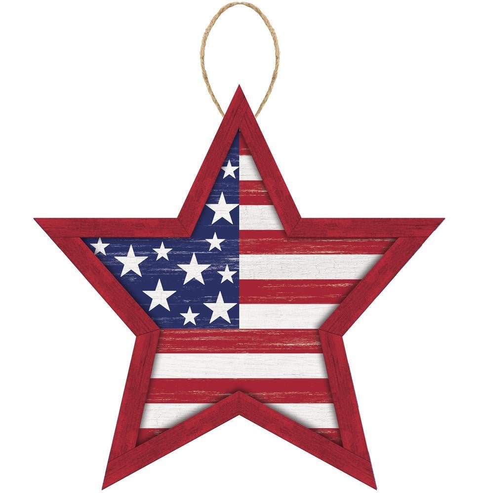 12" MDF Stars and Stripes Sign: Red - AP8704 - The Wreath Shop