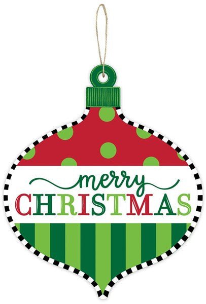12" Merry Christmas Ornament Sign - AP7159 - The Wreath Shop