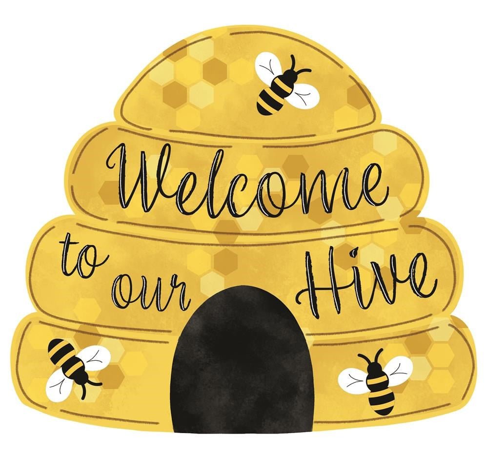 12" Metal Embossed Bee Hive Sign - MD0793 - The Wreath Shop