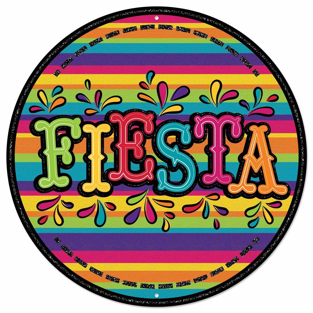 12" Metal Glitter Fiesta Sign - MD1506 - The Wreath Shop