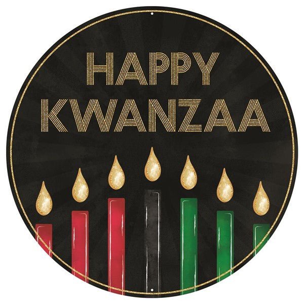 12" Metal Happy Kwanzaa Sign - MD0558 - The Wreath Shop