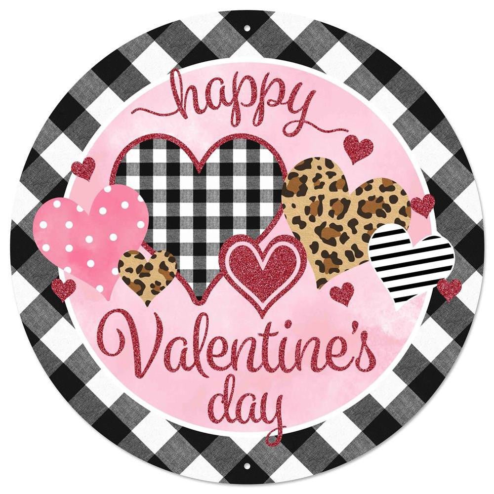 12" Metal Happy Valentine's Day Sign - MD0777 - The Wreath Shop