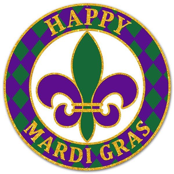 12" Metal Mardi Gras Sign - MD0465 - The Wreath Shop