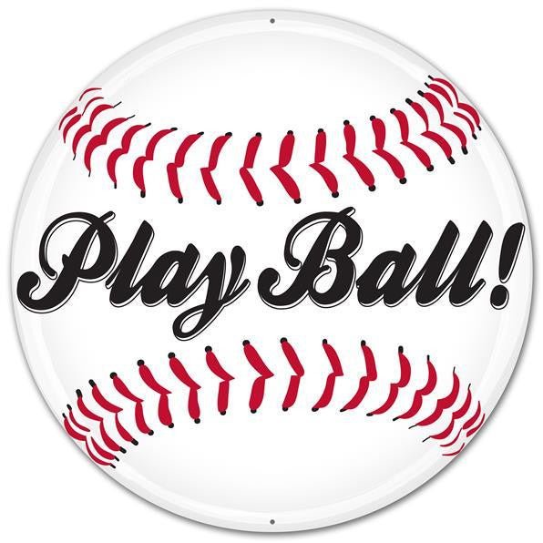 12" Metal Play Ball Baseball Sign - MD0488 - The Wreath Shop