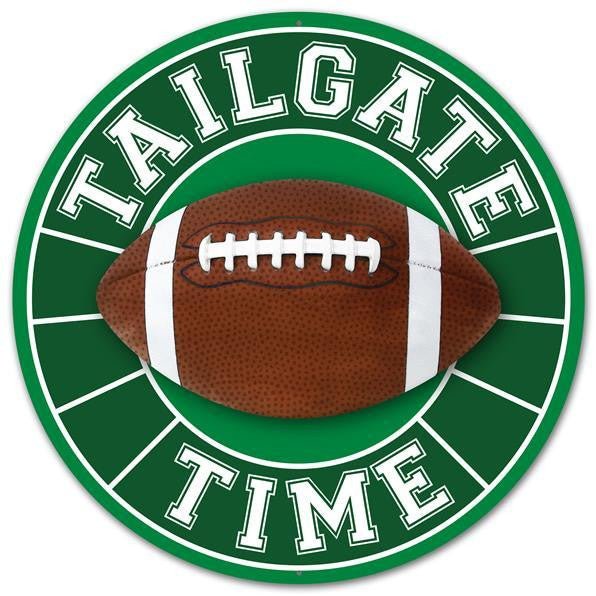 12" Metal Tailgate Time Football Sign - MD0485 - The Wreath Shop