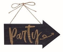 12" Navy/Gold Party Arrow Sign - A3048-party - The Wreath Shop