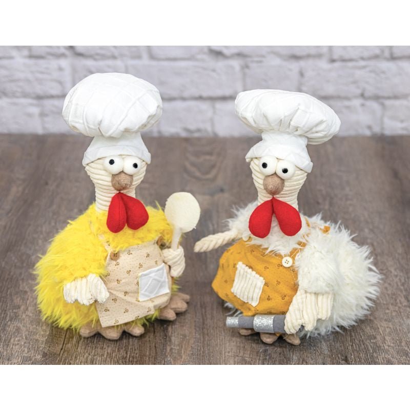 12" Plush Chef Chicken - 62540 - Yellow - The Wreath Shop