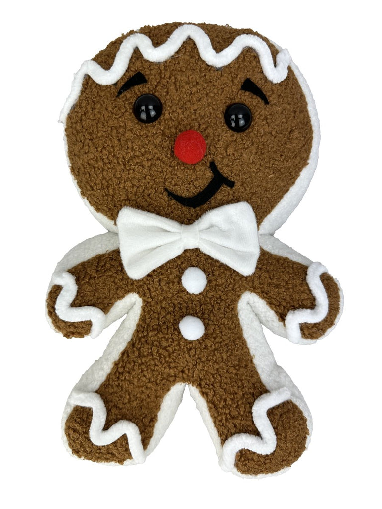 12" Plush Gingerbread Man w/ Bow - 86133BN - The Wreath Shop