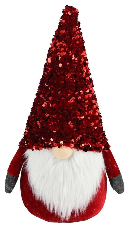 12" Red Sequin Hat Gnome - XN421724 - The Wreath Shop