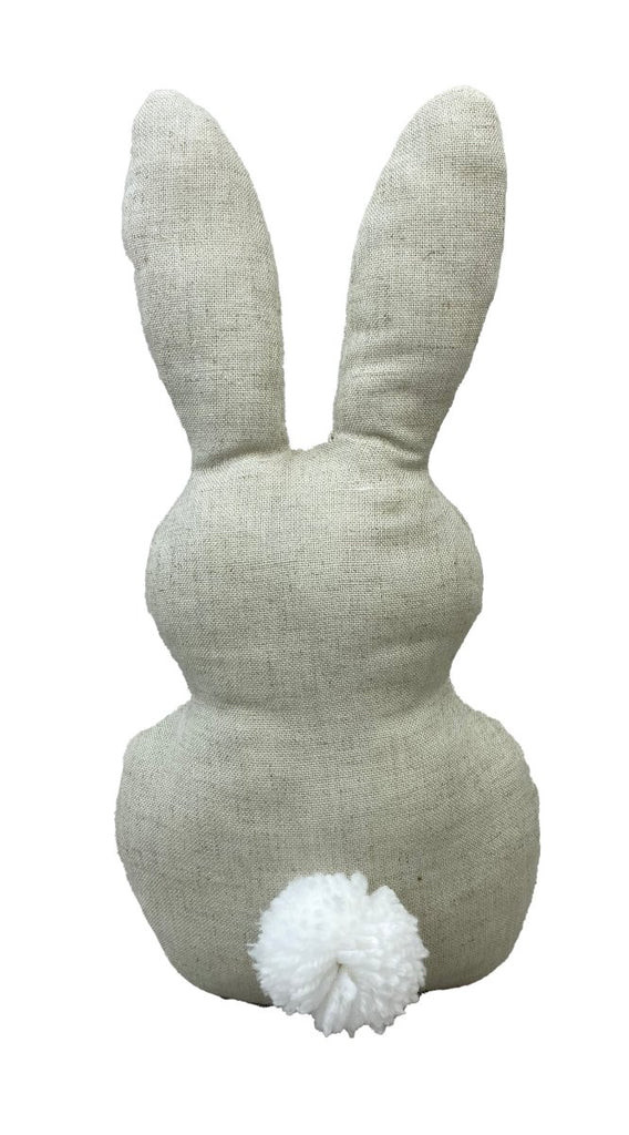 12" Stuffed Bunny with Pom Pom Tail - 63252NAT - The Wreath Shop