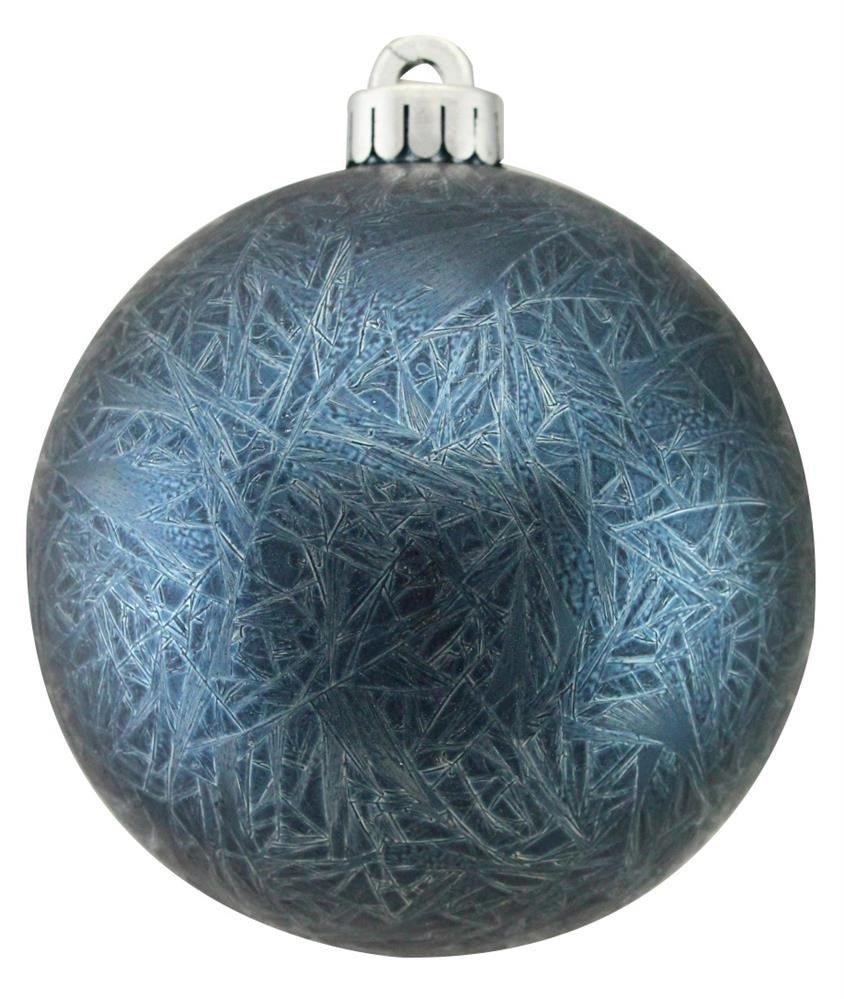 120mm Feathered Plastic Ball Ornament: Navy Blue - XH101919 - The Wreath Shop
