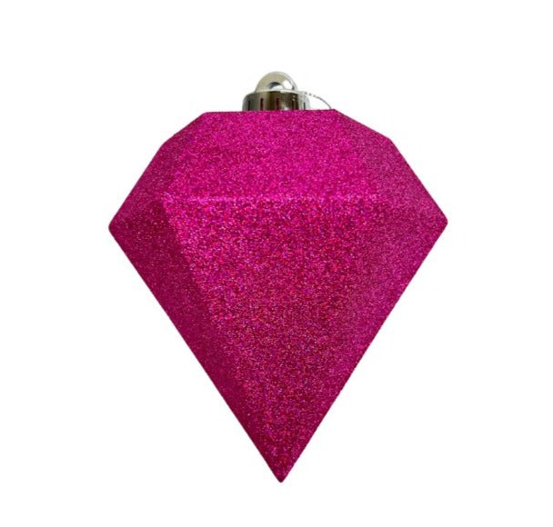 120mm Glitter Diamond Ornament: Hot Pink - XJ550222 - The Wreath Shop