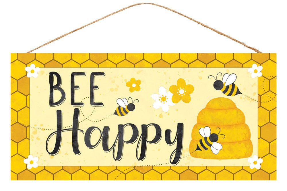 12.5" Bee Happy Honeycomb Sign - AP8778 - The Wreath Shop