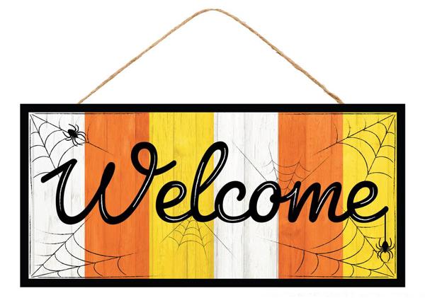 12.5" Candy Corn Welcome Sign - AP7347 - The Wreath Shop
