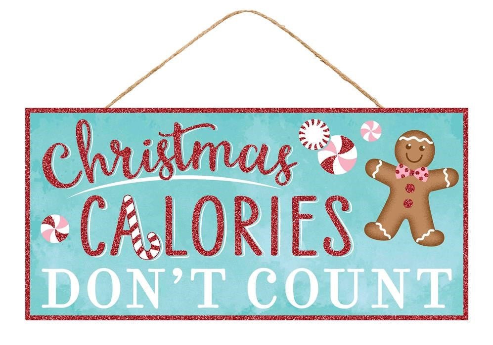 12.5" Christmas Calories Sign: Blue/Red/Pink - AP889757 - The Wreath Shop