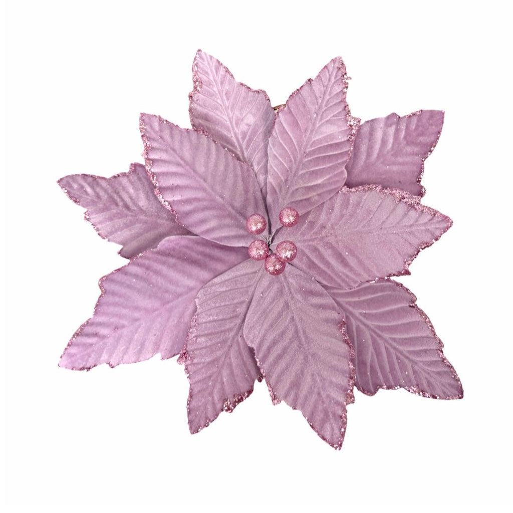 12.5" Dia Velvet Poinsettia: Lavender - XS401113 - The Wreath Shop