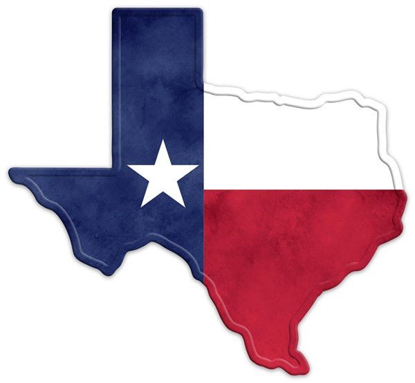 12.5" Embossed Metal Texas Shape Flag Sign - MD0817 - The Wreath Shop