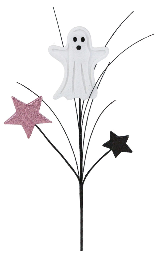 12.5" Glitter Ghost Star Pick - HH128515 - The Wreath Shop