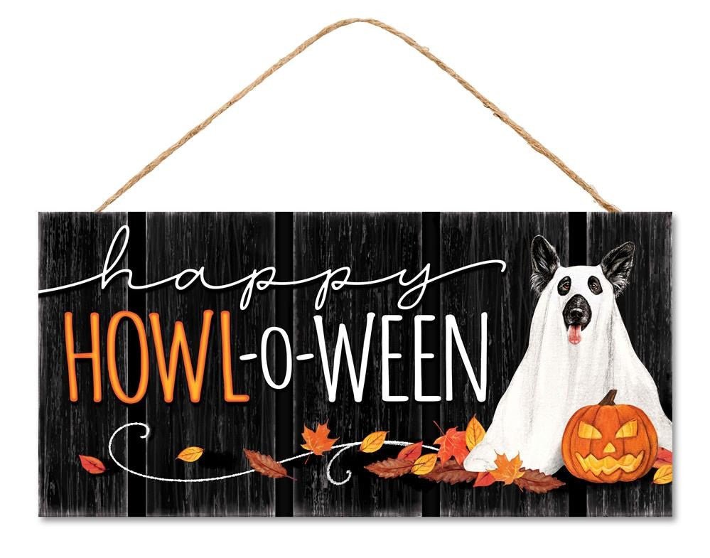 12.5" Happy Howl-o-Ween Sign - AP7234 - The Wreath Shop