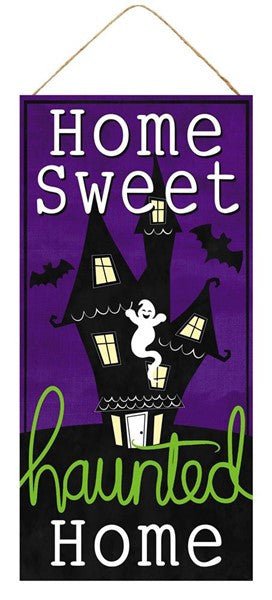 12.5" Home Sweet Haunted Home Sign - AP7013 - The Wreath Shop