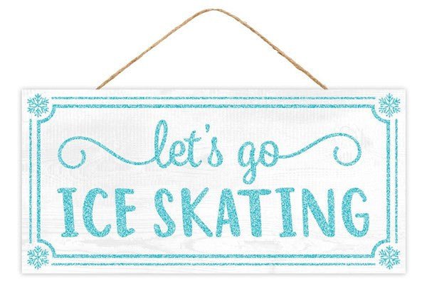 12.5" Ice Skating Sign - AP8962 - The Wreath Shop