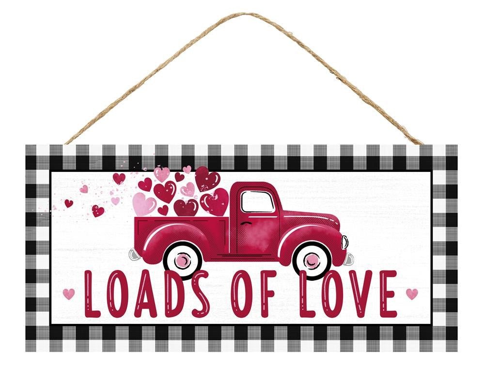 12.5" Loads of Love Red Truck Sign - AP8576 - The Wreath Shop