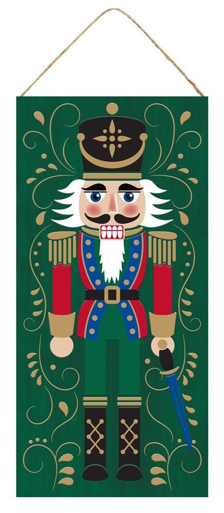 12.5" Nutcracker Christmas Sign: Green - AP8544 - The Wreath Shop