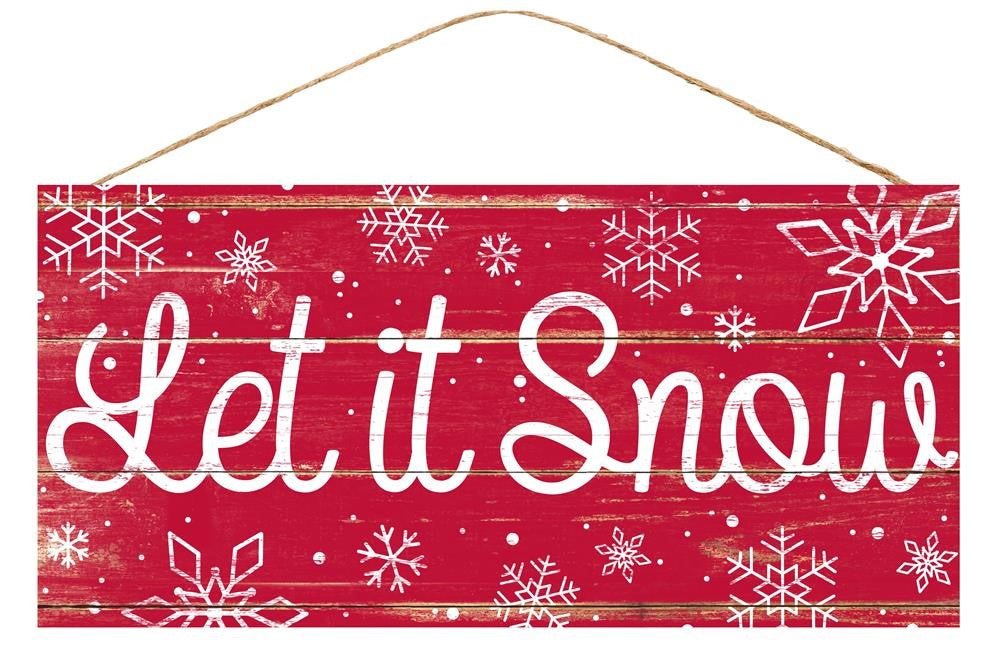 12.5" Red Let it Snow Sign - AP8164 - The Wreath Shop