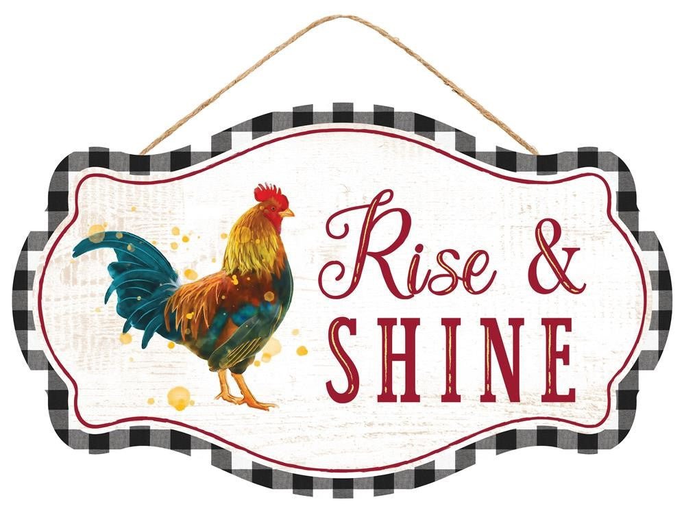 12.5" Rise & Shine Rooster Sign - AP7083 - The Wreath Shop