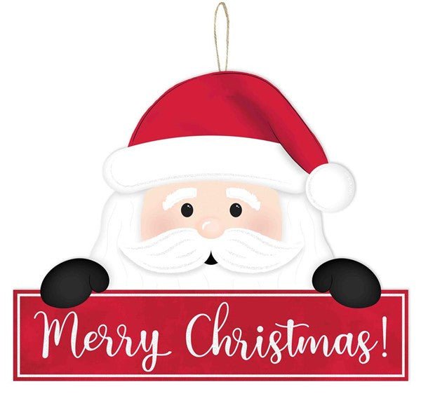 12.75" Merry Christmas Santa Sign - AP8907 - The Wreath Shop