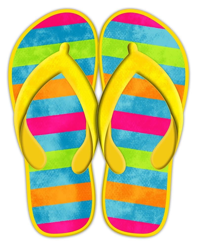 12.75" Summer Stripe Flip Flops - MD0966 - The Wreath Shop