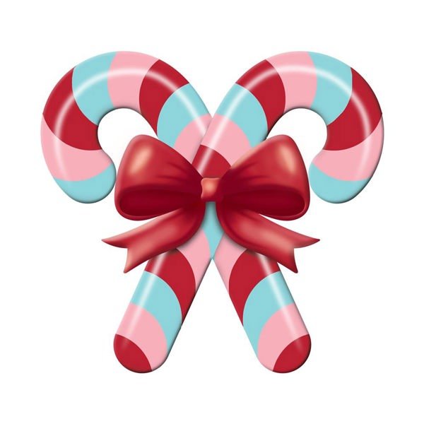 13" Embossed Metal Candy Cane Sign: Red/Ice Blue/Pink - MD136592 - The Wreath Shop