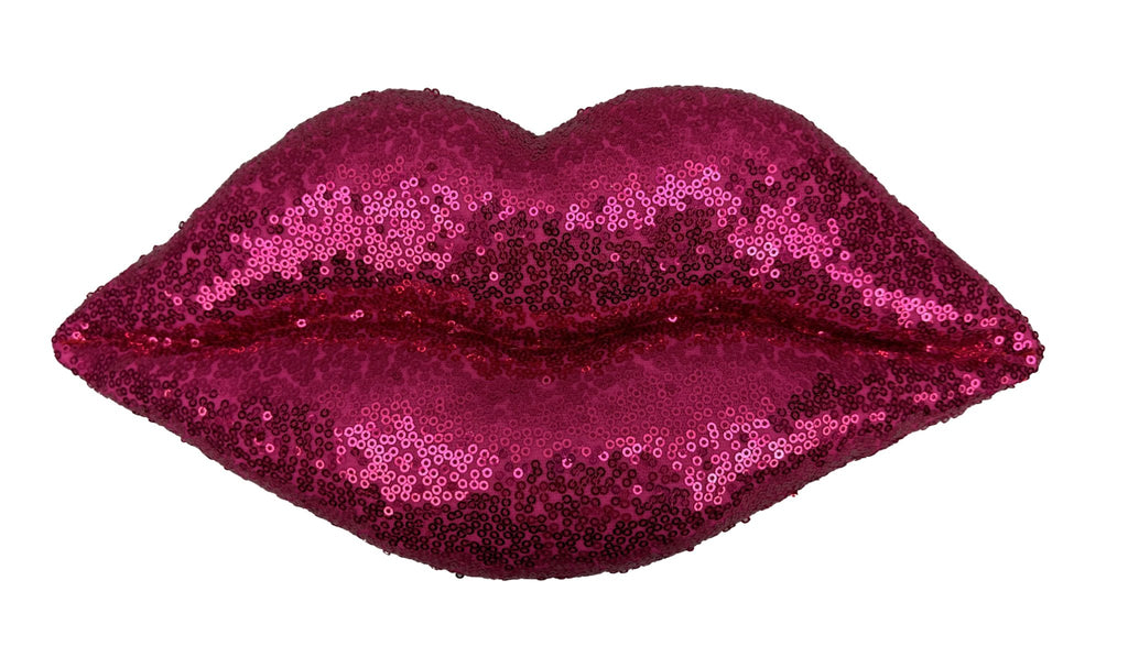 13" Plush Sequin Lips: Fuchsia - 63570BT - The Wreath Shop