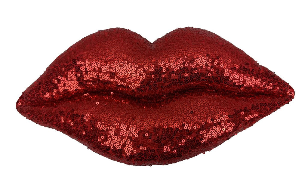 13" Plush Sequin Lips: Red - 63570RD - The Wreath Shop