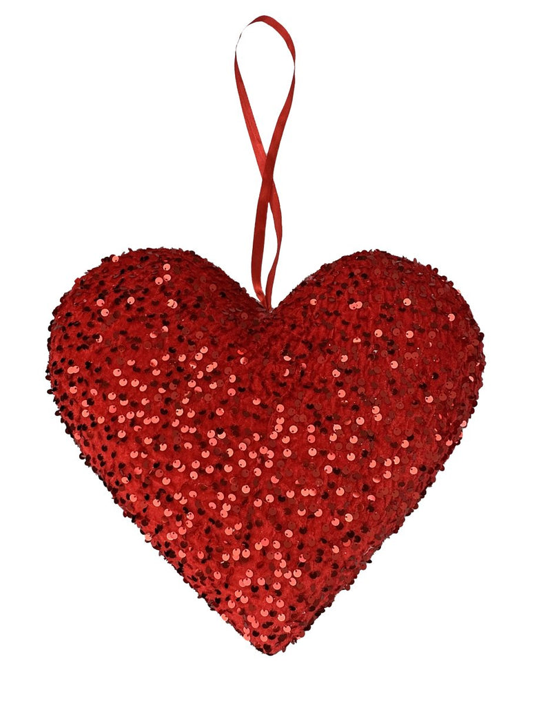 13" Red Sequin Heart - 63563RD - The Wreath Shop