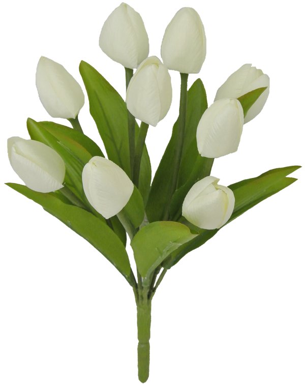 13" Tulip Bush: Cream (9) - 80310-CR - The Wreath Shop