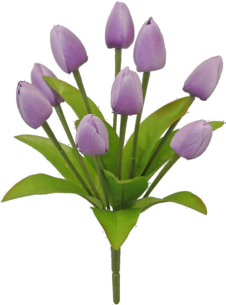13" Tulip Bush: Lavendar (9) - 80310-LV - The Wreath Shop