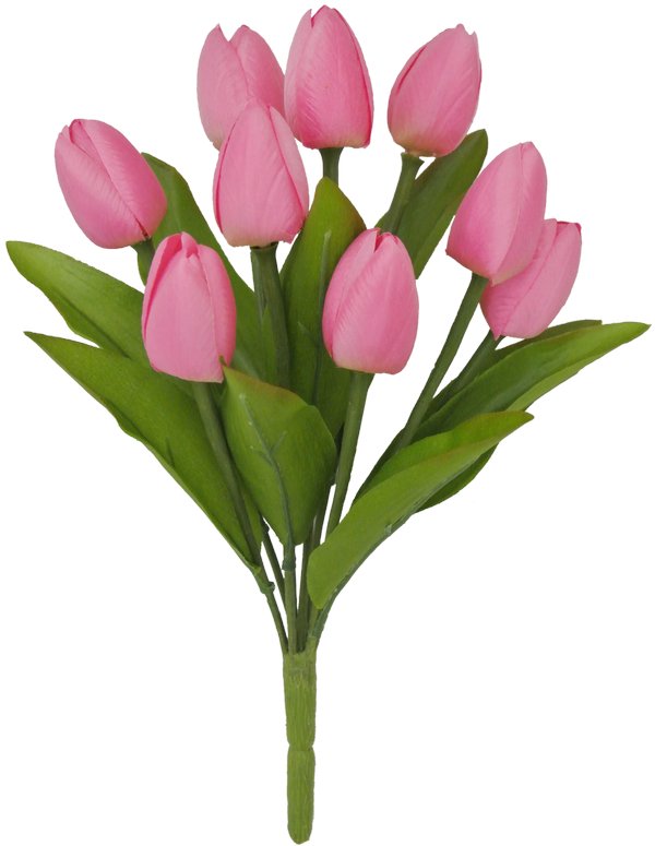 13" Tulip Bush: Pink (9) - 80310-PK - The Wreath Shop