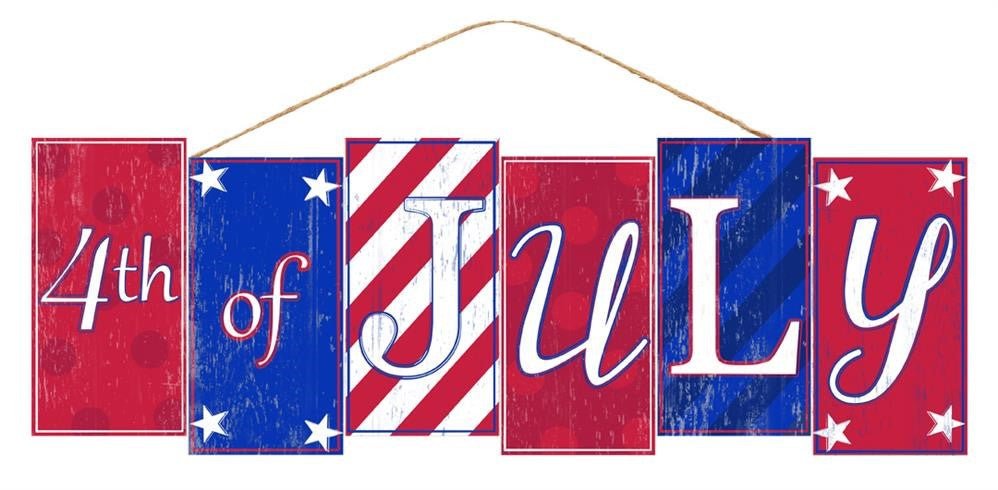 14" 4th of July Block Sign - AP7038 - The Wreath Shop